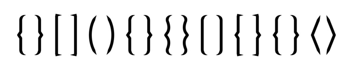 text brackets brace vector illustration isolated on white background. parenthesis square icon modern design. quatation symbol.