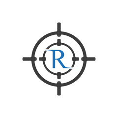 roumd Shape Font letter R vector design, logo, template