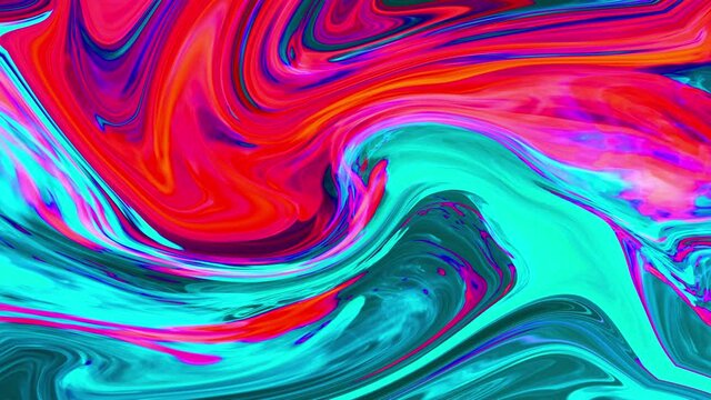 Red Blue abstract liquid marble texture, fluid art. Very nice abstract colorful design swirl background Video. 3D Rendering, 4K.
