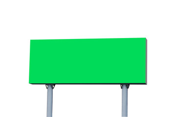 Outdoor billboard with green background mock up. clipping path
