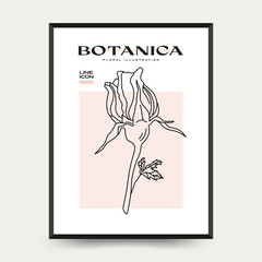 Elegant Botanical abstract wall arts. Floral vector poster collection.