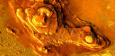 inside the volcano, lava flow  abstract photography of the deserts of Africa from the air. aerial...