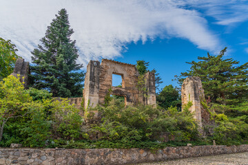 Fototapeta na wymiar Ruins at the twelfth century Cistercian monastery of Santa Maria de Poblet, Catalonia. Spain