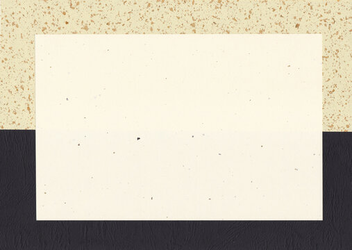 Gold dust Japanese paper and black paper design texture frame background