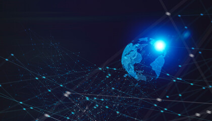 地球のテクノロジーイメージ背景グラフィックス