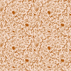 seamless pattern with botanical print. Digital design for packaging, wallpaper, fabric and textile 