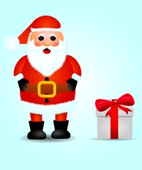 Santa Claus with a gift