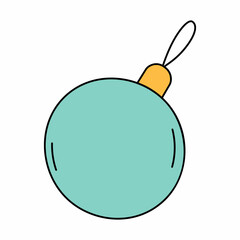 Christmas toy in cartoon style. Vector illustration isolated on white background