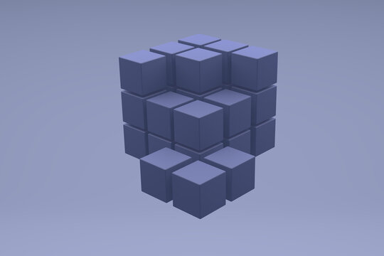 Composition With 3D Cube, 3D Render © Eileen