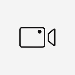 Vector illustration of video camera icon isolated on white