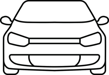 Car front line icon. Simple outline style sign symbol. Auto, view, sport, race, transport, Electric concept car. Vector illustration isolated on transparent background.