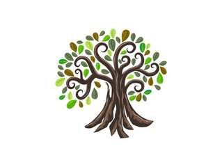 ancient tree vector , tree logo designs