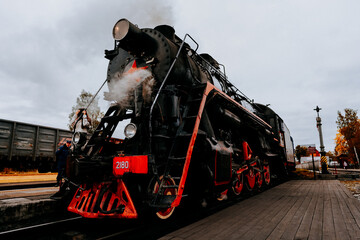 retro train old locomotive vintage