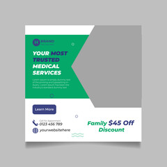creative medical social media post design template.