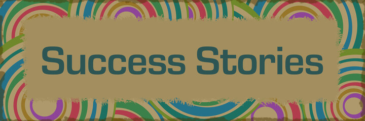 Success Stories Colorful Vintage Circular Scratch Background 