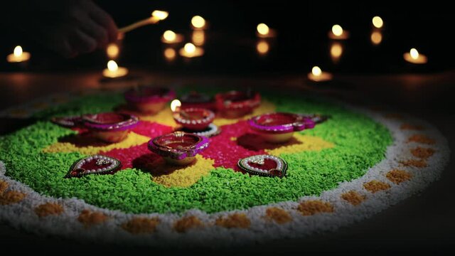 Diwali is a festival of lights celebrations by Hindus , Jains, Sikhs and some Buddhists
