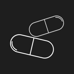 Vector illustration of two drugs capsule.