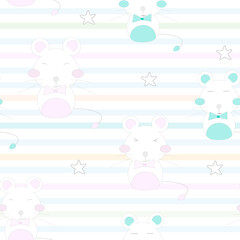 Seamless pattern with  cute Mouse.Vector illustration.