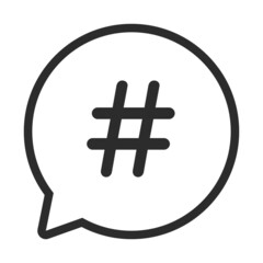 Social net hashtag icon. Conversation, network symbol.