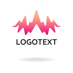Branding logo element with sound wave vector image. Audio abstract graphic design.