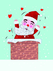 Santa Claus character icon for Christmas day vector illustration.