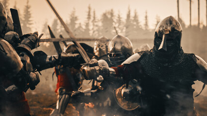 Epic Battlefield: Armies of Medieval Knights Fighting with Swords. Dark Age War, Crusade, Conquest....