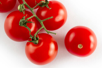 cherry tomatoes on a white background