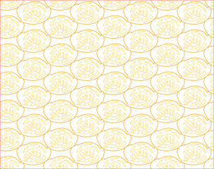 Vector art deco linear seamless pattern. Floral chinese golden ornament on a white background
