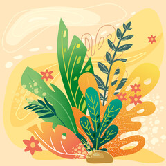 Floral abstract illustrations Modern trendy style