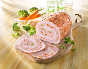 Putenroulade, Aufschnitt