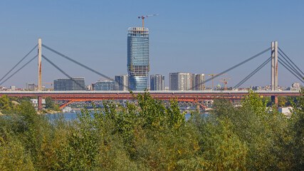 Fototapeta na wymiar Railroad Suspension Bridge Belgrade