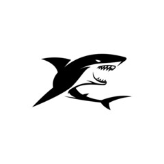 Illustration vector graphic template of shark silhouette logo