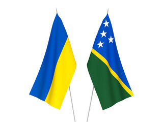Ukraine and Solomon Islands flags