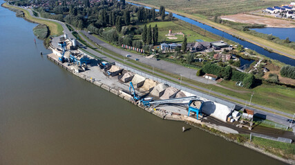 The bulk cargo loaded in port - sand for construction in the netherlands