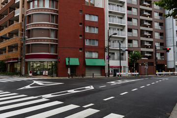 赤坂小前交差点の風景　赤坂、港区、東京、日本　2021年10月