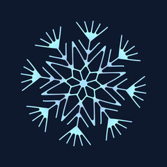 cute snowflake, festive christmas design of unique winter symbol