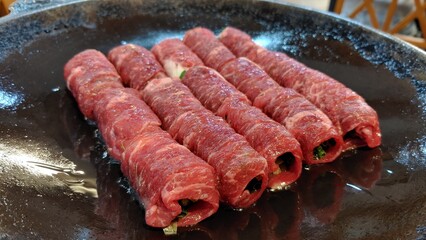Grilled Beef Rolls with Vegetables