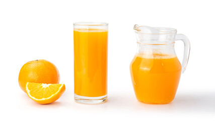 Obraz na płótnie Canvas Fresh orange juice on a white background.