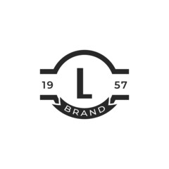Vintage Insignia Letter L Logo Design Template Element. Suitable for Identity, Label, Badge, Cafe, Hotel Icon Vector