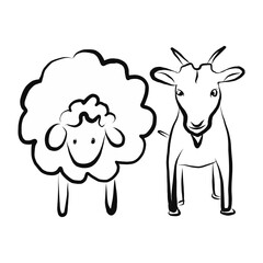 Sheep sketch icon for web, mobile and infographics. Hand drawn sheep icon. Sheep vector icon. Sheep icon isolated on white background.