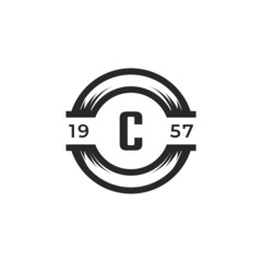 Vintage Insignia Letter C Logo Design Template Element. Suitable for Identity, Label, Badge, Cafe, Hotel Icon Vector