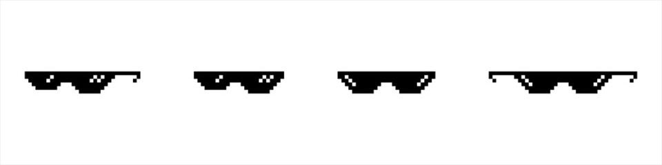 Vector pixel glasses known as thug life symbol