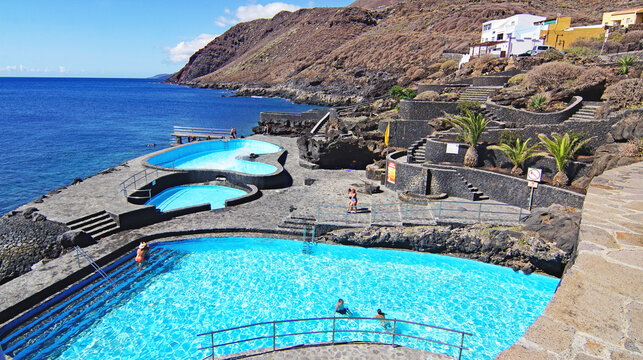 Paseo y piscinas de La Caleta, Valverde, El Hierro, Santa Cruz de Tenerife, Islas Canarias, Espa&ntilde;a, Europa
