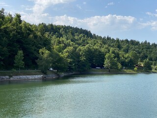 Lake Bajer or Artificial reservoir Bajer on the river Licanka, Fuzine - Gorski kotar, Croatia (Umjetno akumulacijsko jezero Bajer na rijeci Ličanki ili Bajersko jezero, Fužine - Gorski kotar, Hrvatska