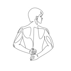 Men line art vector. Continuous one line drawing of man portrait. Hairstyle. Fashionable men's style.