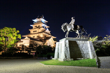 ライトアップされた今治城　愛媛県今治市　Illuminated Imabari Castle Ehime-ken...