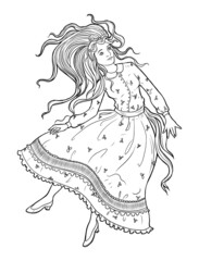 Alice in Wonderland. Fairytale character design. Vector illustration