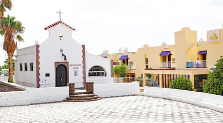 Ermita de San Miguel en Morro Jable, Jandia, Fuerteventura, Islas Canarias, España, Europa
