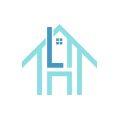 Initials logo letter LH. modern design and clean style. combined with the shape of the house. suitable for real estate business and others