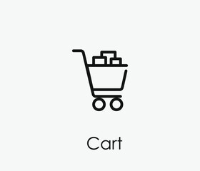 Shopping cart vector icon. Editable stroke. Symbol in Line Art Style for Design, Presentation, Website or Apps Elements, Logo. Pixel vector graphics - Vector